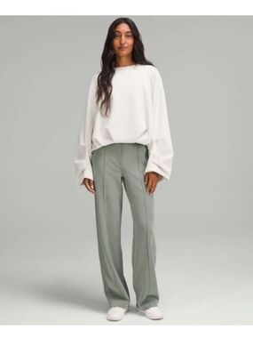 Lululemon Pants Women Large Softstreme Pintuck Mid Rise Straight Casual Office